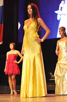 Miss Matryoshka 2010 Oksana Podkolzina during the evening gown competition